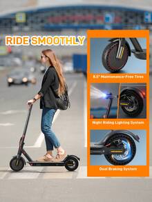 Mankeel 350W Electric Scooter - A Top Speed Of 19 MPH And A Range Of 22 Miles With Dual Brakes And Solid Tyres, Foldable E-Scooter Is Perfect For City Commuting, Couples' Rides, Outdoor Trips, Birthday Gifts And Holiday Presents. - 查看 6