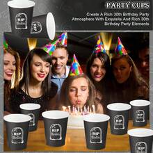 10/20/40 piezas Vasos de 9oz para fiesta de 40 cumpleaños - Muerte a mis 30s Decoraciones de fiesta de 40 cumpleaños - Descansa en paz a mis treinta Vasos de fiesta de 40 cumpleaños Suministros desechables de mesa - Recuerdos de fiesta de 40 cumpleaños para mujeres y hombres Decoraciones de 40 cumpleaños - 30 - Ver 5
