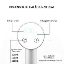 Dispensador de Água Automático com Bomba Elétrica Recarregável via USB Compatível com Garrafões de 5L a 20L Ideal para Casa Escritório e Eventos Muito Prática
