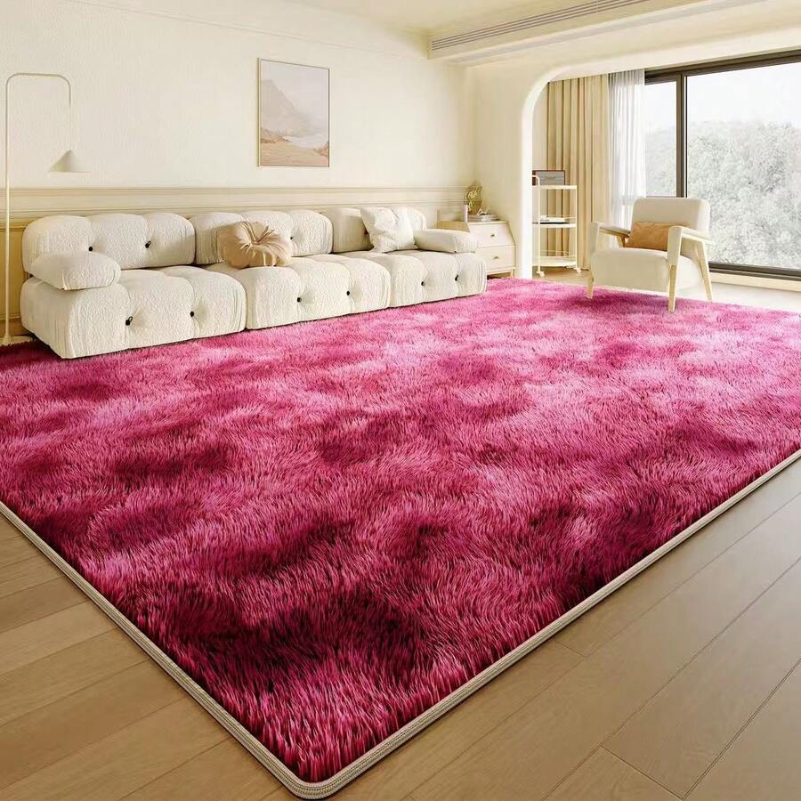 Multi-Colored Plush Rugs. Softness And Style For Your Home. Size 150 X 200 Cm - Rojo - Ver 1
