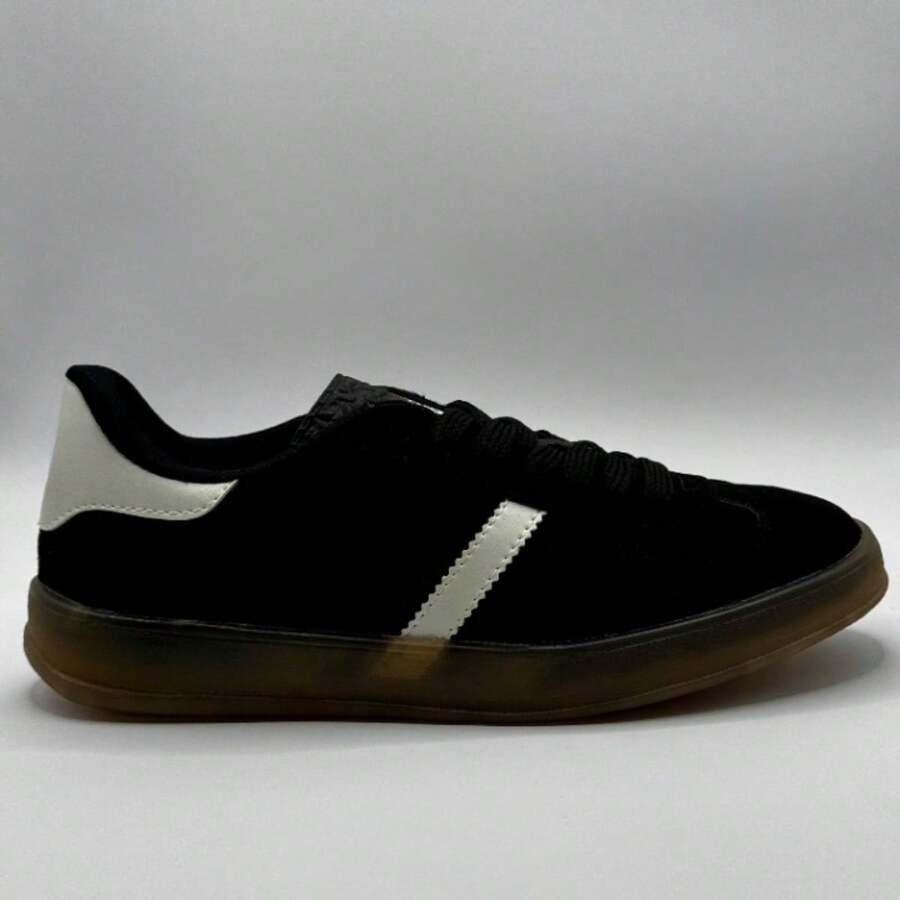 Women's Add Gzl Casual Stylish Leather Suede Fashion Blogger Sneakers - 黑色 - 查看 1