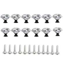 12pcs Crystal Glass Cabinet Knobs, Suitable For Wardrobe Doors, Drawer Cabinets, Shoe Cabinets, Kitchen Cabinets And Other Furniture, Single Hole 1.18 Inches, Small Zinc Alloy Handles, Furniture Accessories - Multicolor - View 23