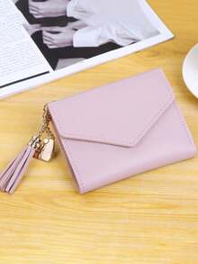 1 chiếc ví nhỏ kiểu cổ điển trơn, đựng tiền xu, thẻ tín dụng, ví da thật, ví nhỏ gọn cho nữ, ví nhỏ xinh mùa thu. - Nhiều màu - Xem 15