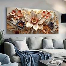 1 Pc Canvas Painting, Modern Luxury Floral Canvas Poster  , Wooden Framed Art,High Quality ,Thickness 2.25cm/1inch  Wall Art Prints Poster Direct Hanging Decor For Home Gifts,Living Room, Bathroom, Bedroom, Kitchen,Bar,Office - 彩色 - 查看 4