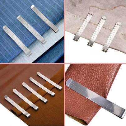 10 Pcs Sewing Seam Guide Clips For Quilting, Hemming, And DIY Crafts – Stainless Steel Fabric Folding Rulers With Measuring Marks – No-Pin Alternative For Seam Allowance, Patchwork, And Garment Sewing