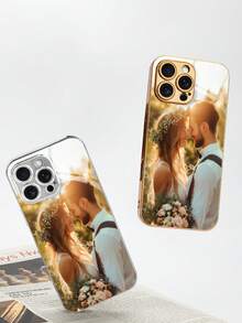 1pc Customized Photo TPU 1.0 Transparent Phone Case Compatible With IPhone 15 Pro Max/IPhone 16 Pro Max/IPhone 17 Air/IPhone 17 Pro Max, S24U/A36/A17, And Other Models - Gold - View 4