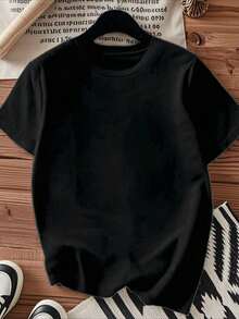 1pc blusas para mujer blusas elegantes dama playera de mujer blusas mexicanas de septiembre PreK camiseta 180g algodón blanco y negro patrón estampado lápiz rayo algodón alta calidad cuello redondo ajuste básico holgado hombre y mujer transpirable versátil lavable a máquina cómoda talla S ~ 3XL diario casual deportes imprescindible verano - Negro - Ver 2