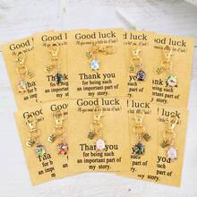 Bộ 1/7/8/10 móc khóa hình rùa biển dễ thương có khắc chữ "May mắn", kèm theo thiệp chúc may mắn, thích hợp làm quà cảm ơn, quà sinh nhật, quà tặng tiệc tùng, quà tặng ngày lễ, phù hợp cho du lịch, kỳ nghỉ, tiệc tùng. - Nhiều màu 10 chiếc - Xem 12