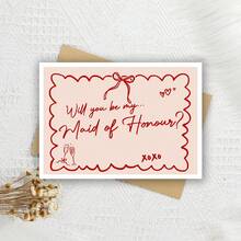 Will You Be My Maid Of Honour Card. Wedding Cards, Bridesmaid Proposal Card, Act Surprised Maid Of Honour, Sister By My Side Card, Simple And Elegant