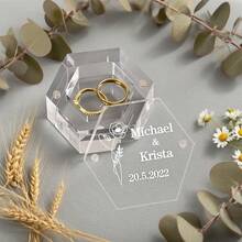 Custom Acrylic Clear Hexagon Ring Box, Personalized Engagement Wedding Ring Box Storage, Wedding Decoration, Bridal Gift - Multicolor - View 10