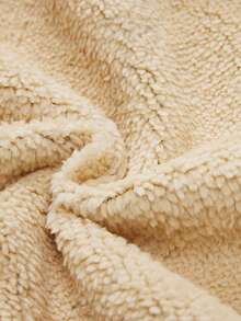 Thermal Lined Faux Wool Men's Winter Crew Neck Pullover Sweatshirt, Casual Polyester Knit Base Layer Hoodie, Long Sleeve, Round Neck, Regular Fit, Outdoor Leisure, Autumn/Winter Series - Black - View 8