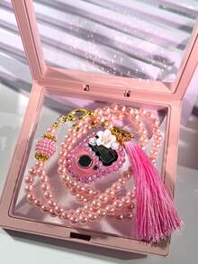 Elegant Floating Box Beaded Set: Flower Rhinestone Ring Counter + Prayer Bead Bracelet, Tasbih Counter Bracelet, Step Counter, Suitable For Holiday Gatherings As Gifts - Multicolor - View 10