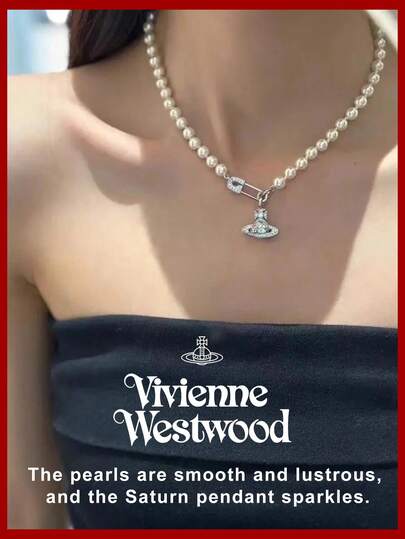 Vivienne Westwood Collar de perlas Lucrece, colgante versátil y elegante casual para mujeres