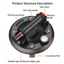 2x 8'' Saugheber 300KG Vakuumheber Saugnapf Hebefenster Glassauger mit Koffer Saugnäpfe Fliesenheber mit Ergonomischen & Stabilen Griff für Transport von Glasscheibe Terrassenplatten Laminat Glas