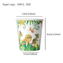 50pcs,Dino Party Tableware,Anime Dinosaur Party Tableware, Paper Plates, Napkins And Cups Perfect For Birthday Party, Jurassic Dinosaur Jungle Style Party, Birthday Shower - Multicolor - View 6