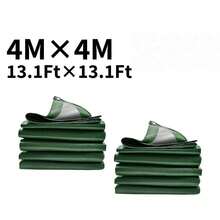 [Heavy-Duty Tarpaulin] 1-Piece. Heavy-Duty Green Tarpaulin - Durable, Waterproof, Windproof, And Tear-Resistant - A Multi-Purpose Protective Cover Suitable For Camping, Roofs, Patios, Swimming Pools, Boats, And Carports. An Ideal Christmas And New Year Gift. - Army Green - View 7