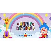 Cartoon Plim Kids 1 Year Old Party Decoration Baby Baptism Cute Pig Rainbow Custom Circus Tapestry Background Banner Photo (Multiple Styles) - E - View 9