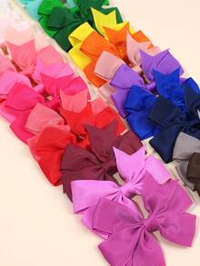 24 piezas de pinzas para el cabello con moños de colores para niñas, clips de fibra de poliéster multicolor perfectos para adolescentes como decoración del cabello para el atuendo diario, accesorios de cabello versátiles