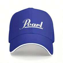 Pearl Drum Baseball Cap - Lightweight & Durable Polyester, Black With White Trim, Casual Unisex Hop Hat Summer, Outdoor Activities, Fishing, And Holiday Gifts, Casual Headwear| Hop Style| Lightweight Hat - 藍色 - 查看 3