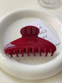 1 pezzo Fermaglio per capelli di colore tinta unita, fermaglio per capelli alla moda, fermaglio per capelli elegante da donna, fermaglio a pinza con etichetta dorata, accessorio per capelli a chignon, accessorio per capelli autunno inverno, accessorio per capelli da donna, adatto per look da vacanza, elegante fermaglio per capelli da donna