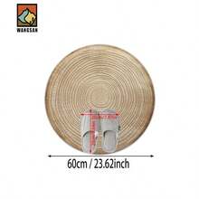 1件/10件 仿木纹图案浴室防滑垫，法兰绒材质，圆形地垫，毛绒装饰，适用于浴室、门口、厨房、客厅等场合，可机洗，防滑，圣诞装饰，理想礼物