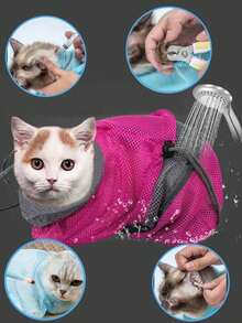 1升级版洗猫包猫咪洗澡工具猫狗固定包洗澡袋修甲美容喂药猫咪洗澡清洁用品 - 彩色 - 查看 1