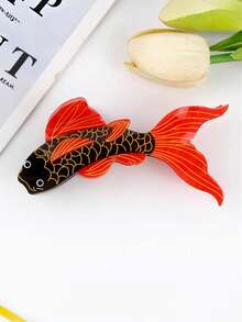 1 Stück Haarspange für Frauen mit Koi Fisch Motiv aus Azetat, minimalistisches kleines Fisch Design, süße und stilvolle Haaraccessoire, Herbst Haarklammer, Modische Haarklammer, elegante Haarklammer für Frauen, Winterhaaraccessoires für Urlaubsoutfits - Verschiedenfarbig - Übersicht 9