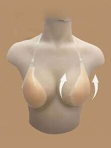 1 Pair New Lift-Up Silicone Invisible Bra With Shoulder Straps, Cleavage Style - Multicolor - View 8