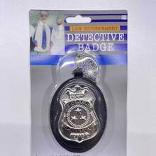 Distintivo Policial Luxo Com Corrente Para Fantasia - policia - Visão 1