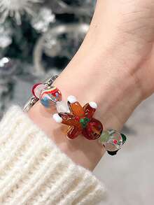 1 件圣诞装饰表带兼容 表带 38/40/41/42/44/45/46/49 毫米，姜饼人和圣诞树手链适合 Ultra 2 系列 1-9 和 SE， 替换表带 - 彩色 - 查看 9