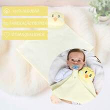 Naninha Para Bebe Bichinhos Com Porta Chupeta Menina Menino - Pintinho Amarelo - Visão 10