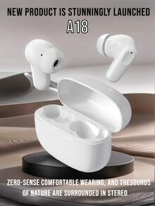True Wireless Earbuds- Compatible With Apple & Android, Built-In Microphone, Sweat Resistant Earphones, Up To 24 Hours Of Battery Life,Ear Phones>Wireless,Airbus's,For Airpuds Case,Battery Life (180mAh), Bluetooth Name (A18)