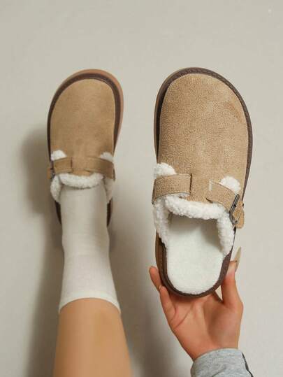 女士春季新款圆头厚底舒适套脚休闲时尚穆勒鞋