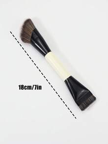 1 Set Professional Dual-Ended Face Makeup Brushes, Including Powder Brush And Blush Brush, Soft Bristles, Portable, Ideal For Travel Makeup - White - View 7
