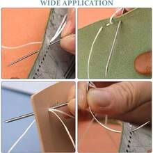 9 Pcs Heavy Duty Hand Sewing Needles Kit, Leather Sewing Needles With 5 Leather Hand Sewing Needle And 4 Curved Needle Home Upholstery, Leather Needles Hand Sewing, Carpet Canvas Repairu2026