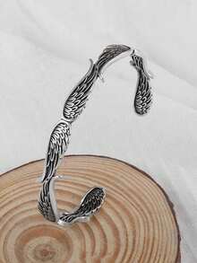 1pc Zinc Alloy Angel Wing Bangle - Retro - View 6