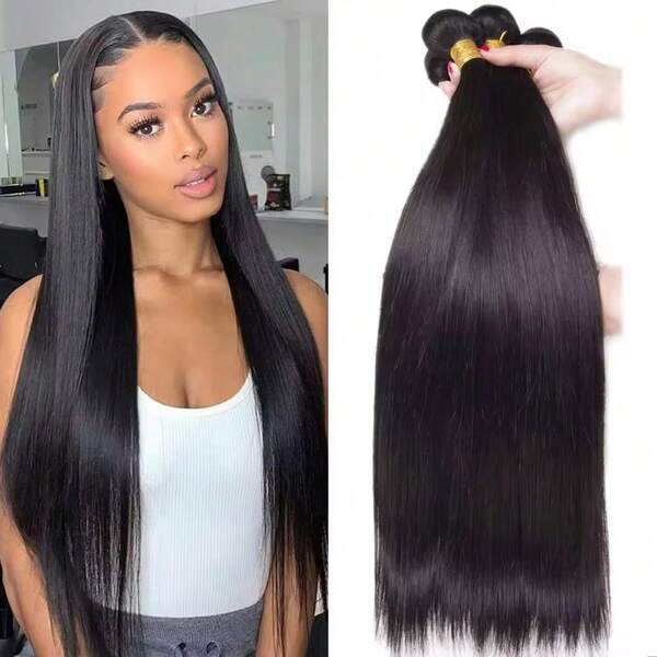 30 38 Inch Brazilian Straight Human Hair Bundles Original Raw Human Hair 3 Bundles Human Hair Weaving For Extension