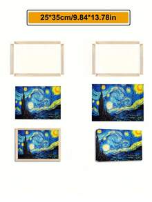 1pc Original Wooden Frame, Decorative Art Style, Thick Canvas Support, DIY Frame, Suitable For Artistic Oil Paintings And Wall Decor, Fits Home, Living Room, Office, High-End, Bathroom, Party, Gift, Couples - Multicolor - View 22