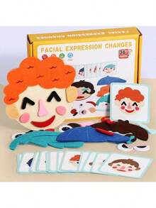 Children's Facial Expression DIY Activity Game Toy, Facial Expression Matching Game Toy, Emotion Expression Puzzle Game Toy, Suitable For Boys, Girls, Parent-Child Interactive Game Toy, Halloween Gift, Christmas Gift