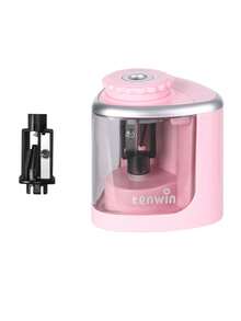 1 Automatic Electric Pencil Sharpener - No Battery Required, Automatic Stop, Second Level Fast Grinding, Compact And Portable Design, Suitable For Schools, Offices, Art - Heavy-Duty Structure, Suitable For Students, Teachers, Professionals - Black Electric Pencil Sharpener, School Stationery, Fashionable Design, Precise Grinding, Office Personnel (Without Battery)