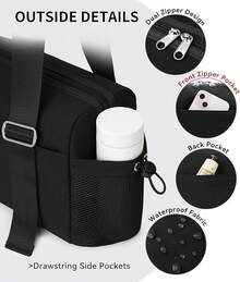 WLLWOO - Bolsa pequeña de gimnasio para mujer con bolsillo húmedo, bolsa de viaje pequeña, bolsa de viaje para entrenamiento, ligera, para baile, yoga, fines de semana, Beige - Negro - - Ver 6