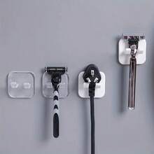 3 buc cârlige autoadezive impermeabile pentru aparat de ras - cârlige ușor de montat pe perete pentru aparat de ras, dop, halat de baie și prosop - hipoalergenice, fără baterii, plastic, stil modern, depozitare aparat de ras, design vestimentar, structură din plastic, accesorii pentru aparat de ras