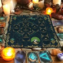 1pc Divination Tarot Tablecloth Tablecloth Sun Moon Tarot Cards Altar Cloth Tarot Mat Decor Witchcraft Astrology Oracle Cards Pads Gifts Decor Card Pad