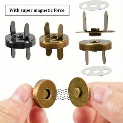 4/10/12Pairs Magnetic Button Clasps, Assorted Colors, Sewing Snap Fasteners For Crafts, Purses, Bags, Clothing, Leather, Copper Material, Super Magnetic Force, Art & Craft Supplies