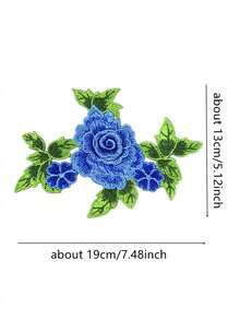 1pc Colorful 3D Embroidered Peony Flower Patch With Lace Trim, DIY Clothing Accessory Applique