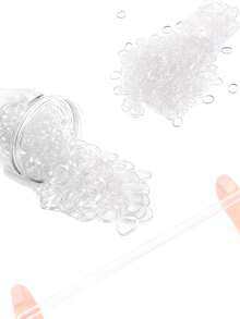 1000pcs Multicolor Hair Ties For Women,Transparent/Black Mini Elastic Hair Ties,Small Disposable Rubber Rings , Simple Solid Color Hair Accessories For Women, Daily Use, Ponytail, Wedding Hairstyles Ponytail Holders, Hair Bobbles ,Hair Rope Hairbands Head Accessories - Multicolor - View 15