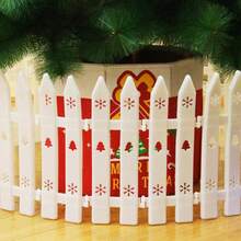 5pcs/10pcs/20pcs Christmas Supplies Tree Fence Scene Decoration Removable Plastic Fence Plastic Fence White Plastic Fence - Multicolor - View 5