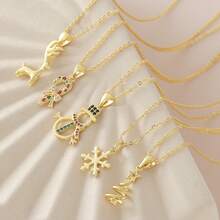 1pc Christmas Necklace, Winter Snowflake Santa Claus Tree Bell Pendant Fashionable Choker Necklace, Multifunctional Accessory - Cute Holiday Jewelry Gift For Women, Wearable Year-Round, Holiday Decor, Pendant, Collectible Accessory