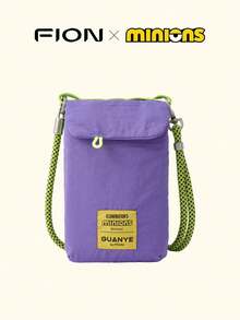 Minions Outdoor Sweat-Proof Running Cell Phone Bag Multifunction Nylon Cell Phone Holster Small Crossbody Bag Gym Fitness Cell Phone Key Holder Pouch Bag Casual Shoulder Bag - Purple - View 5
