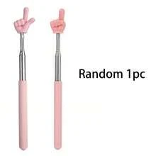 1pc Extendable Pointer Sticks, Stainless Steel Finger Pointers,Reading Assistance Tools, Assorted Colors (Blue, Purple, Yellow, Green, Pink)